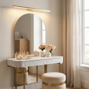 applique LED oro da interno per fissaggio parete o specchio