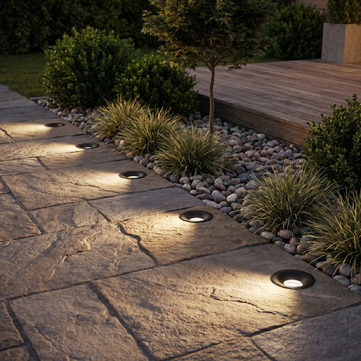 Serie di Faretti LED a incasso da giardino neri