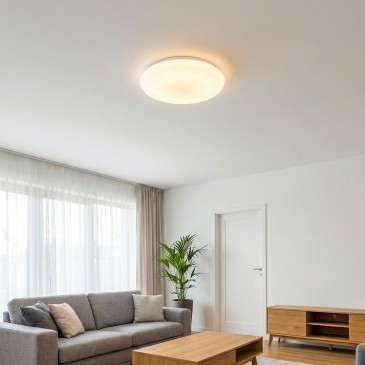 Plafoniera LED moderna da soffitto tonda bianca adatta anche per il bagno 18W
