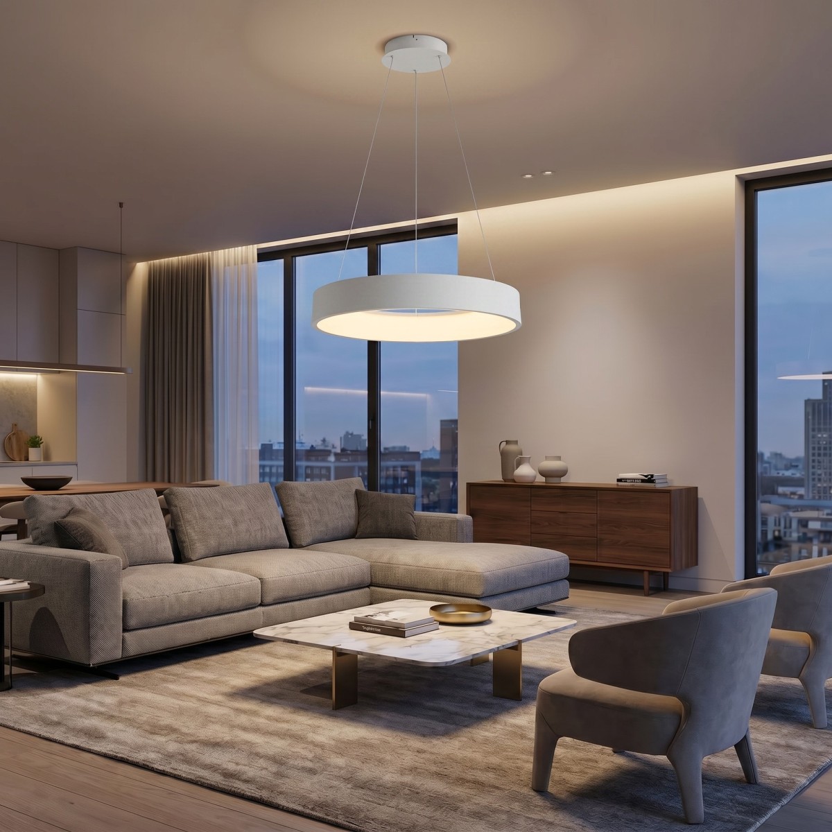 Lampadario a Sospensione LED bianco 8000 lumen