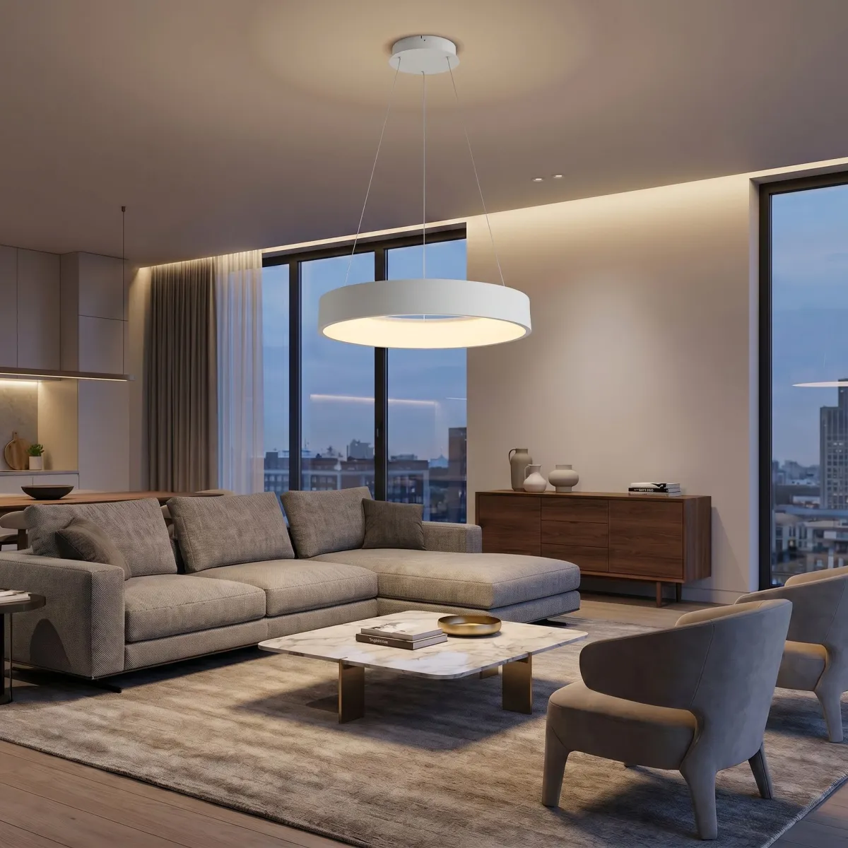 Lampadario a Sospensione LED bianco 8000 lumen