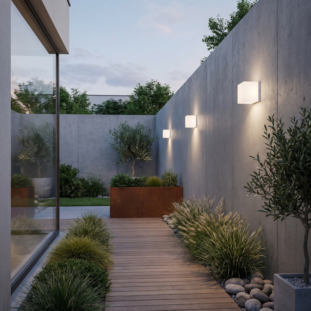 Weiße quadratische LED-Außendeckenleuchte | Mondialshop