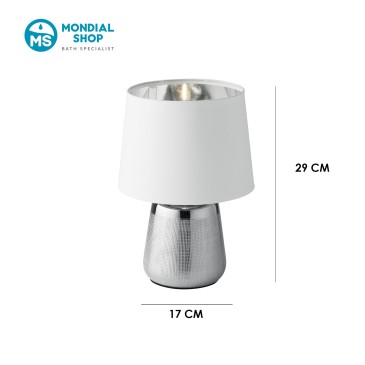 Lampe de table moderne E14 dorée ou argentée | Mondialshop