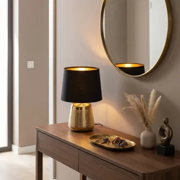 Moderne E14 Tischleuchte in Gold oder Silber | Mondialshop