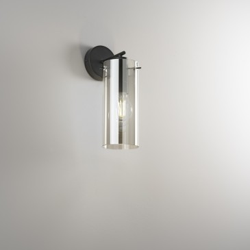 Moderne Wandleuchte aus bernsteinfarbenem Glas, E27 | Mondialshop
