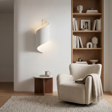 Weiße spiralförmige Einbauleuchte mit G9-Fassung | Mondialshop