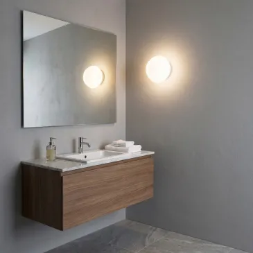Plafonnier de salle de bain blanc moderne E27 | Mondialshop