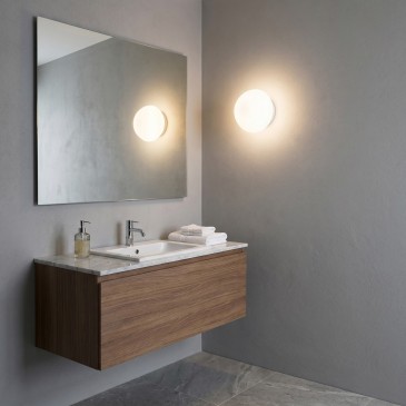 Plafonnier moderne blanc pour salle de bain, culot E27