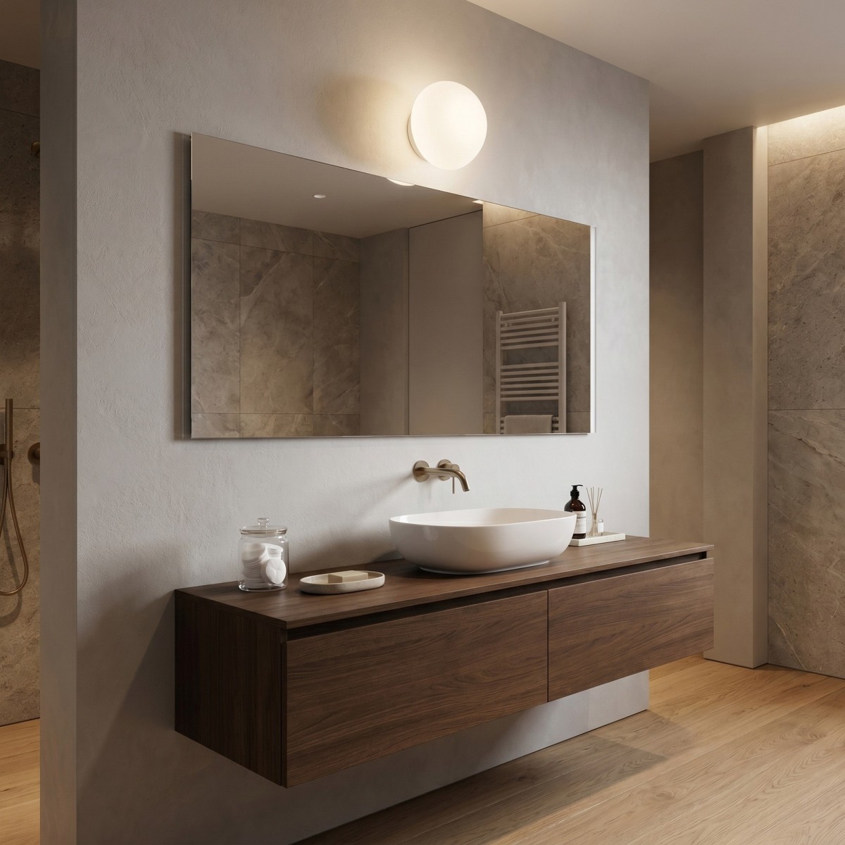 Plafonnier de salle de bain blanc moderne E27 | Mondialshop