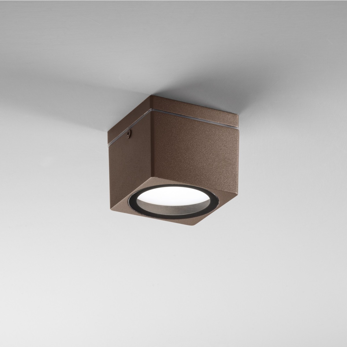 Plafoniera TOWER quadrata bronzo per interni