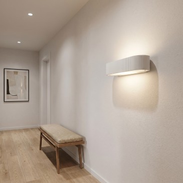 Moderne, überstreichbare Gipswandleuchte | Mondialshop