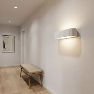 Moderne, überstreichbare Gipswandleuchte | Mondialshop