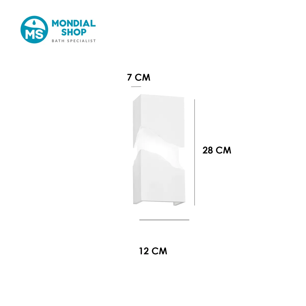 Applique murale moderne en plâtre blanc | Mondialshop