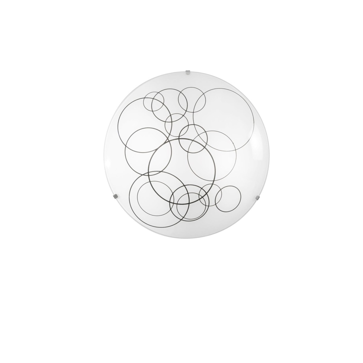 plafoniera con applique integrata in vetro bianco da 30cm
