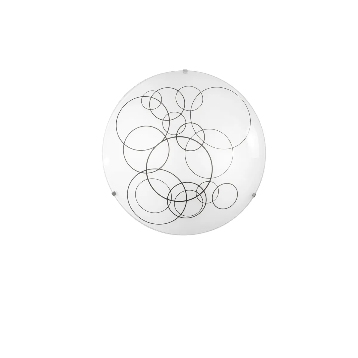 Plafonnier en verre blanc avec décorations noires |...