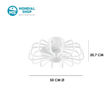 Moderne LED-Deckenleuchte für den Innenbereich in Weiß oder Schwarz mit Fernbedienung und integriertem Ventilator (80 W)