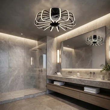 lampada led nera con ventilatore integrato