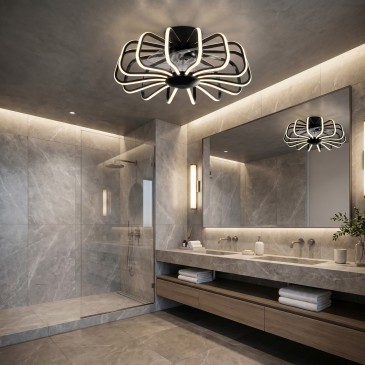 Plafonnier LED 80 W avec ventilateur et télécommande | Mondialshop