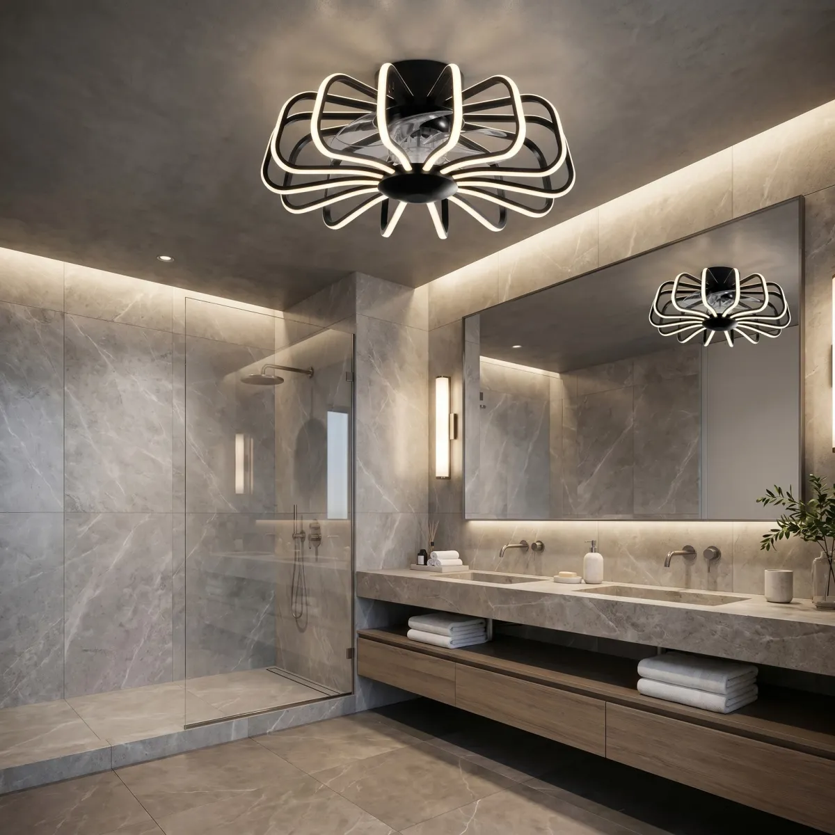 80-W-LED-Deckenleuchte mit Ventilator und Fernbedienung | Mondialshop