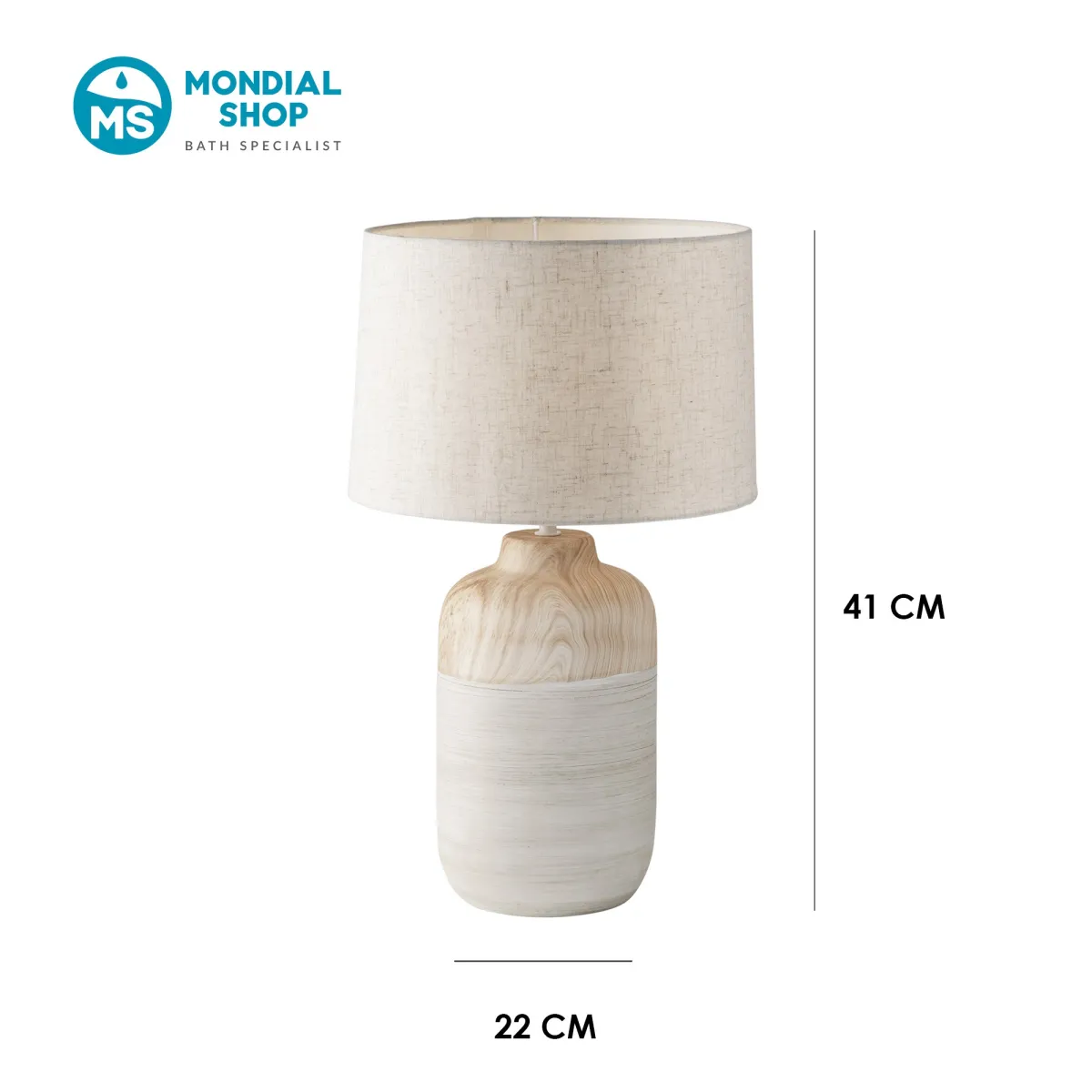 Lampe de table en céramique ivoire, format moyen ou grand...