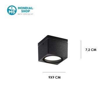 Plafonnier carré moderne pour usage intérieur, disponible en 3 variantes GX53