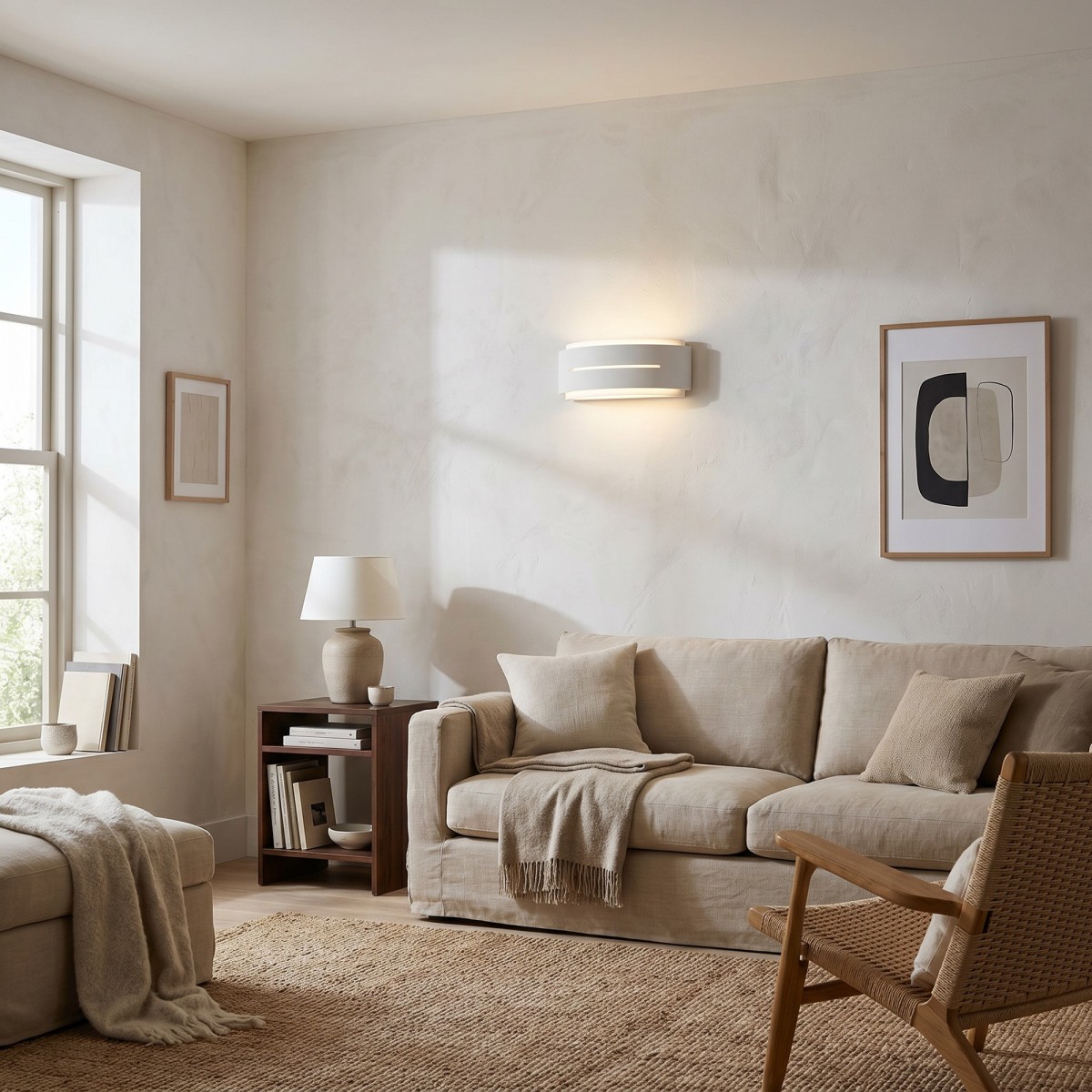 lampada da parete per interno in gesso verniciabile