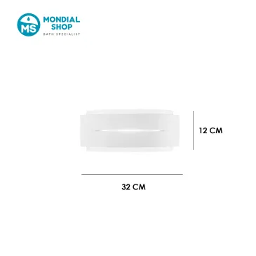 Applique murale en plâtre blanc à peindre, 2 x E14 | Mondialshop