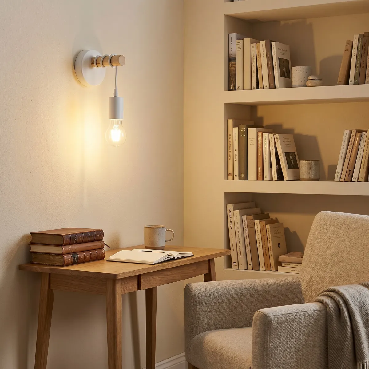 Weiße zylindrische Wandleuchte E27 | Mondialshop