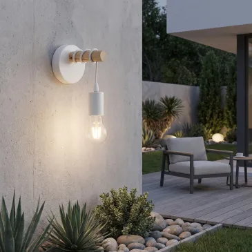 Applique murale cylindrique blanche E27 | Mondialshop