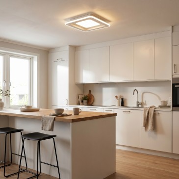Plafonnier LED carré 40 W avec télécommande | Mondialshop