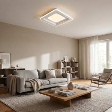 Plafonnier LED carré 40 W avec télécommande | Mondialshop