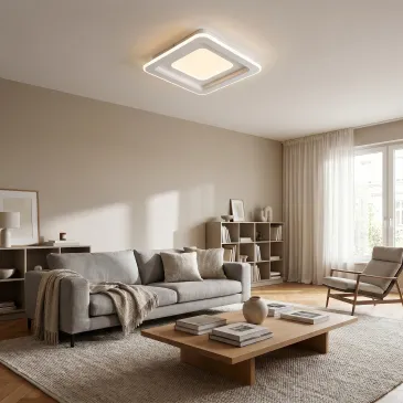 Plafonnier LED carré blanc...