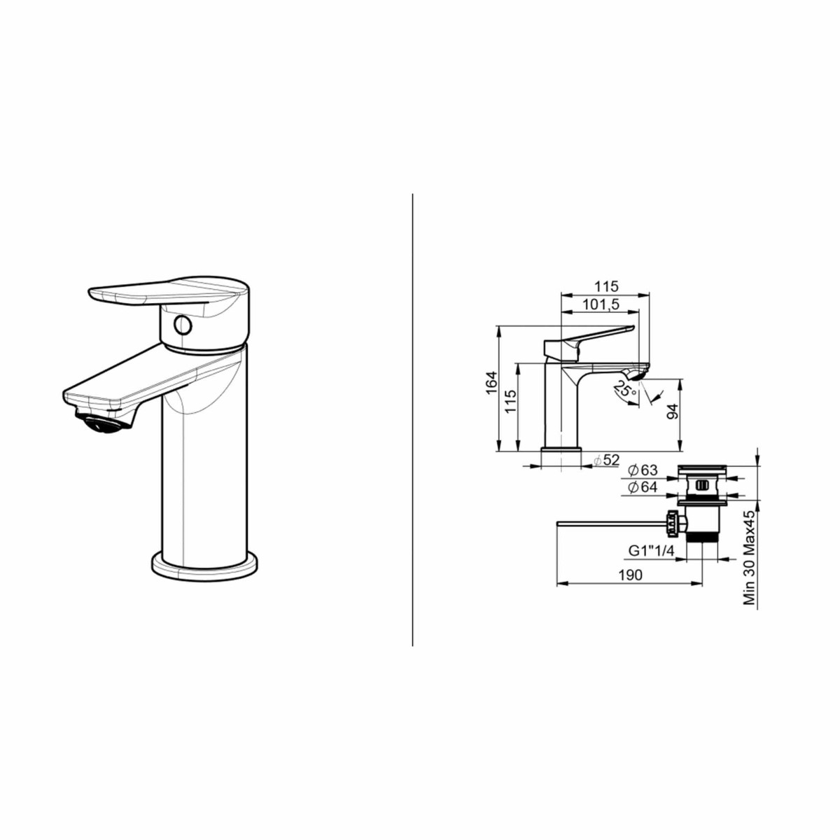 scheda tecnica set miscelatori MIO