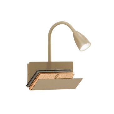 APPLIQUE GULP FLESSIBILE MARRONE CON USB 2A 1XGU10 23X27X49CM