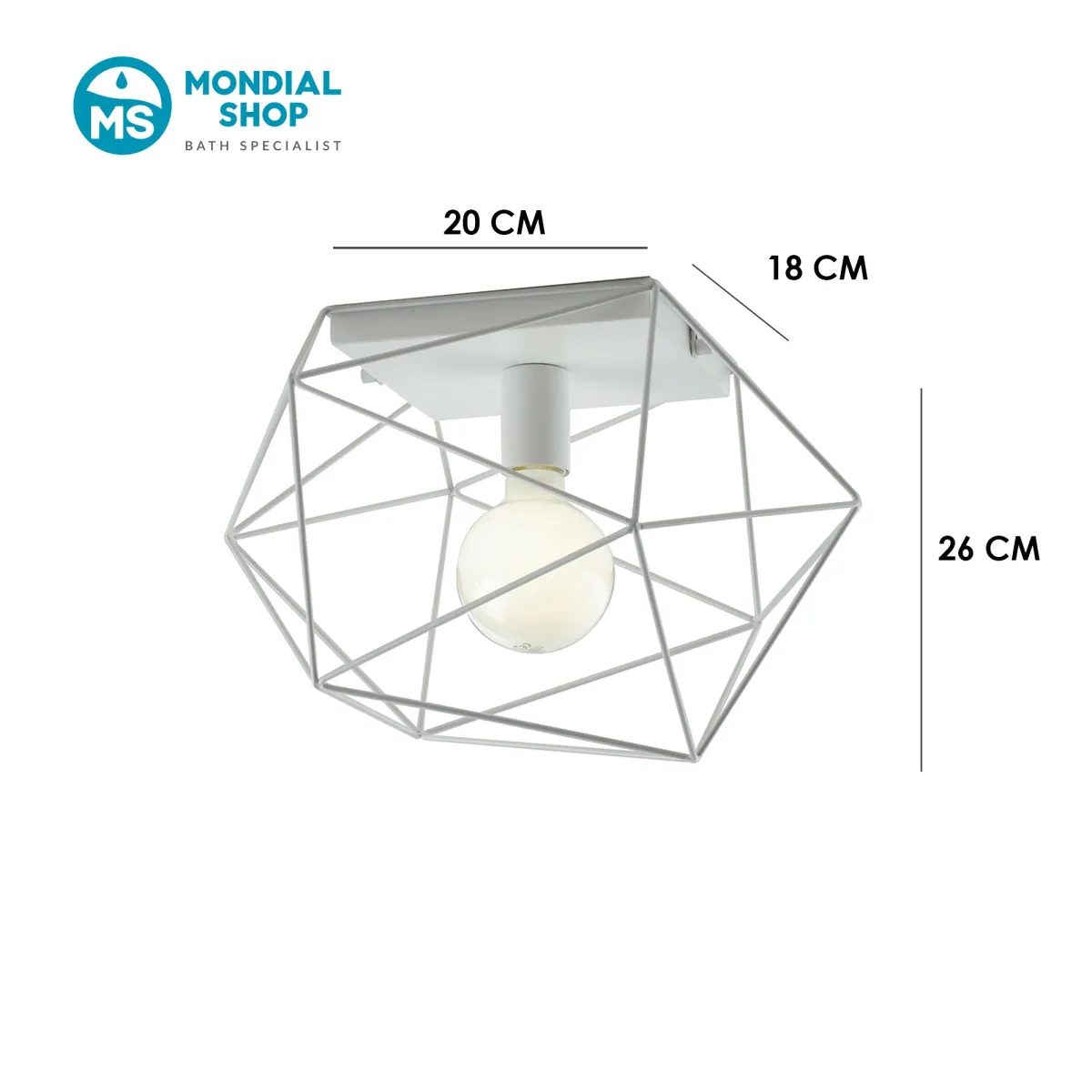 Plafonnier géométrique en métal | Mondialshop