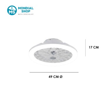 Deckenleuchte mit integriertem Ventilator, schwarz, LED, 40 W, 5500 lm, mit Fernbedienung
