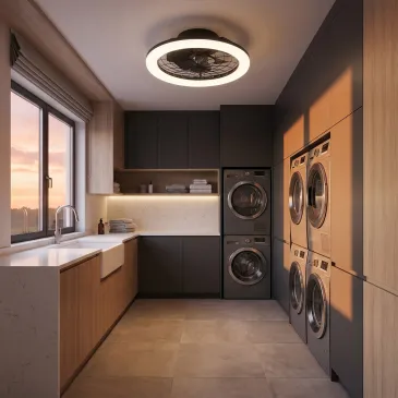 Plafonnier LED avec ventilateur et télécommande | Mondialshop