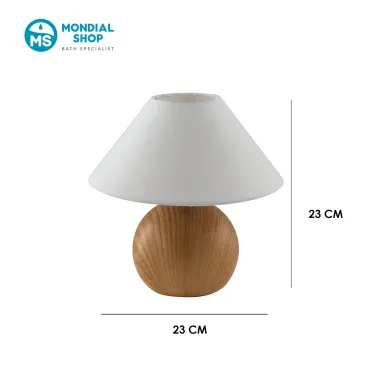 Lampe de table en pin clair et blanc effet bois | MondialShop