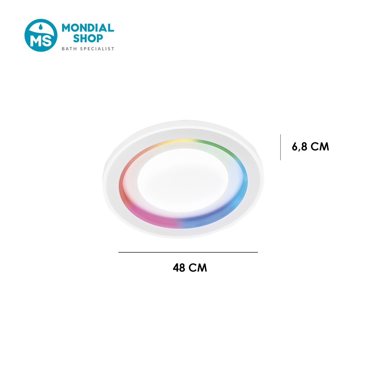40-W-LED-Deckenleuchte aus weißem Acryl | Mondialshop