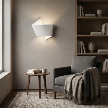 Applique murale en plâtre blanc à peindre, douille E27 | Mondialshop