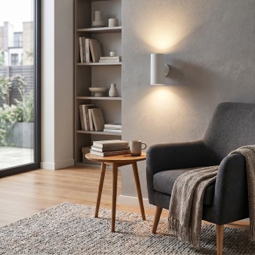 lampada led con incasso a muro bianca