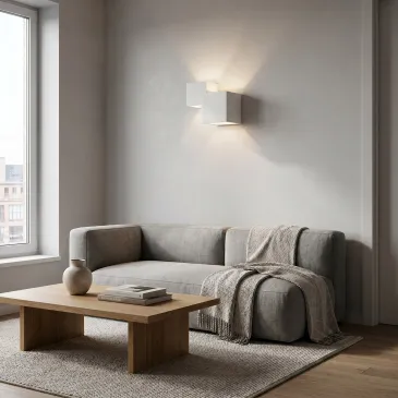 Applique murale en plâtre blanc à peindre, 2xG9 | Mondialshop