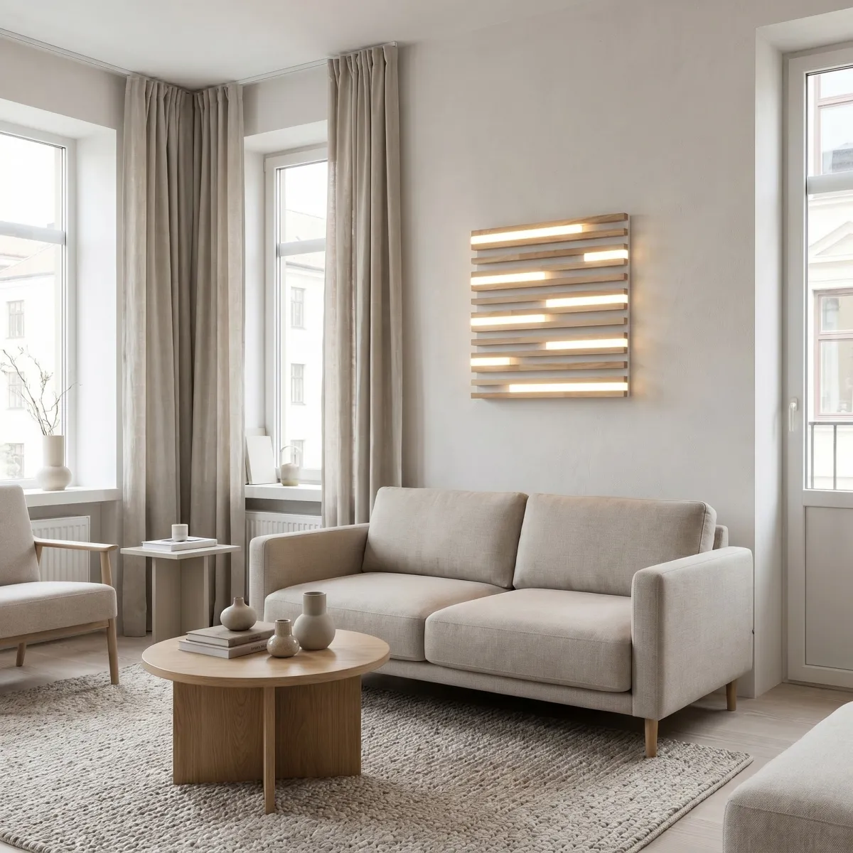 Plafonnier LED 24 W en érable ou chêne | Mondialshop