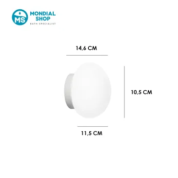 Applique murale ronde blanche moderne pour salle de bain | Mondialshop
