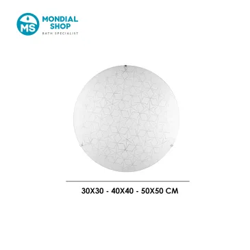 Plafonnier en verre de 40 cm avec décoration en forme d'étoile, 3 ampoules E27 | Mondialshop
