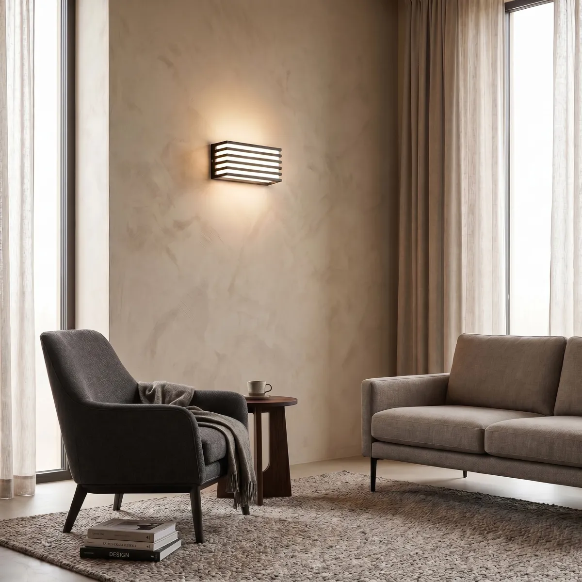 applique da muro design moderno minimal in antracite