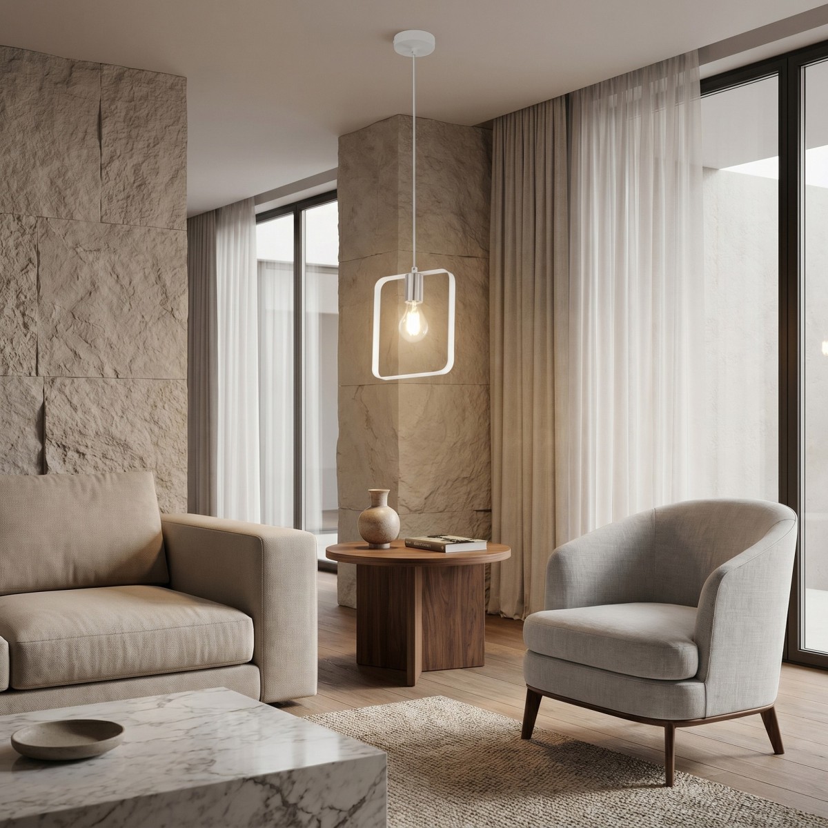 Sospensione Moderna Bianca E27 | Mondialshop
