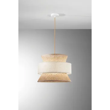 Lampe suspendue en rotin (E27) | Mondialshop