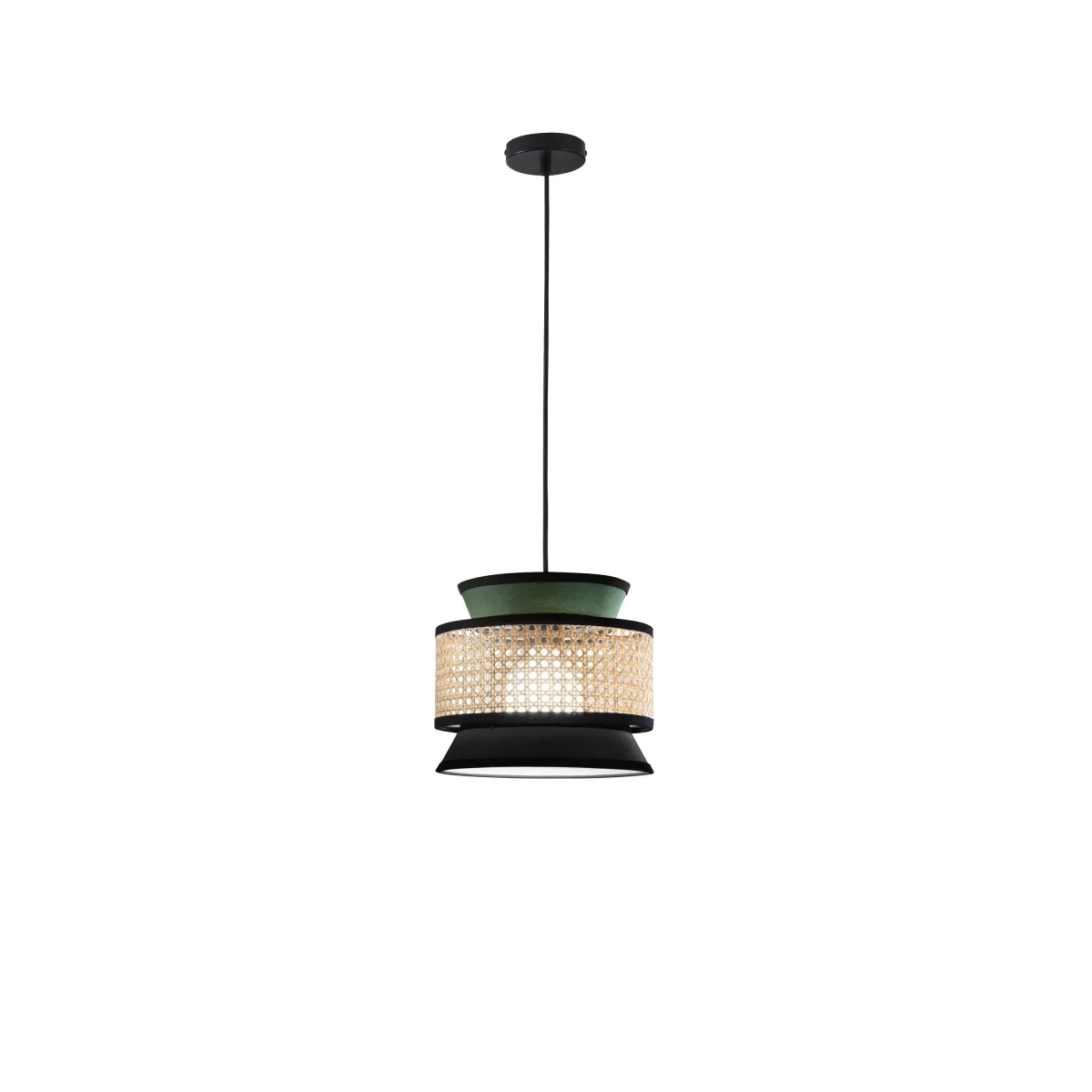 Suspension en rotin E27 | Mondialshop
