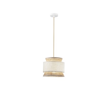 Suspension en rotin E27 | Mondialshop